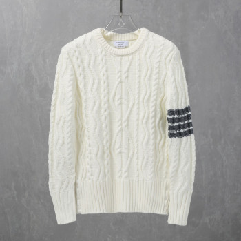 TB 플라워  포바 패턴 순면 크루넥 스웨터