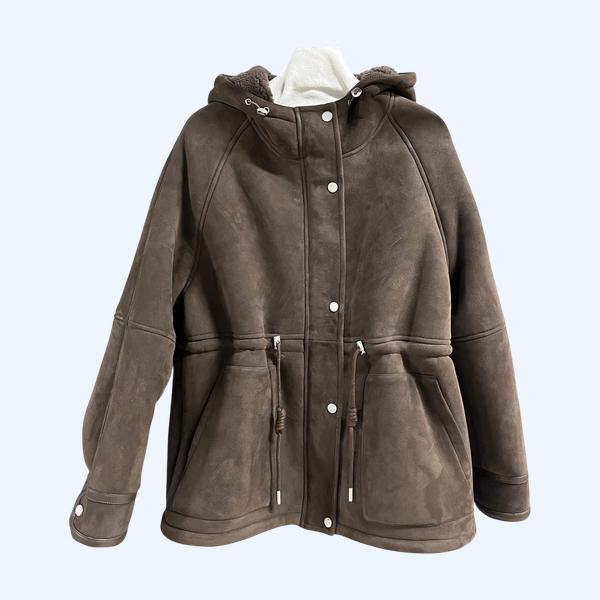 발랜시아가 레트로 스웨이드 후드 자켓