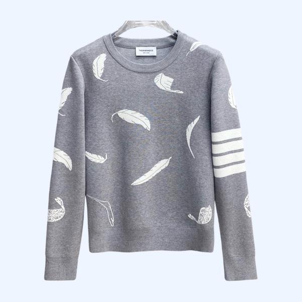 TB 깃털 크루넷 울 스웨타