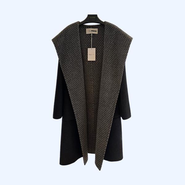 발랜티노 프린트 투톤 로브 코트