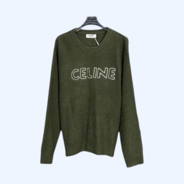 셀린느 자수 울혼방니트