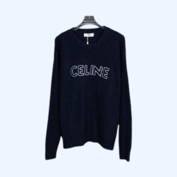 셀린느 자수 울혼방니트