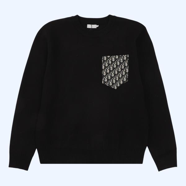 디올 패턴 풀오버 니트