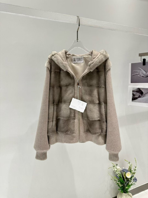 BC 후드 밍크 캐시미어 재킷