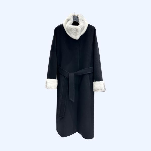 막스마라 싱글 브레스트 라펠 퓨어 캐시미어 코트