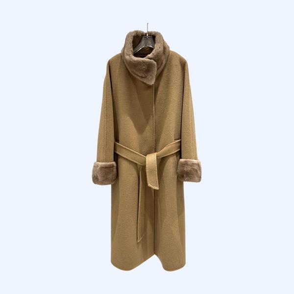 막스마라 싱글 브레스트 라펠 퓨어 캐시미어 코트