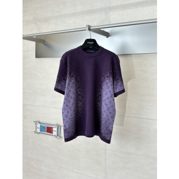 LV 그라데이션 자카드 니트 반팔