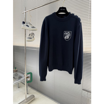 LV 로고 자수 라운드넥 스웨터