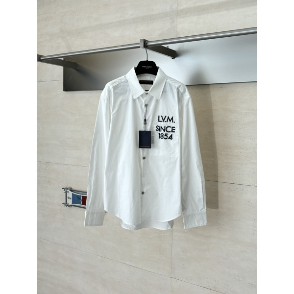 LV 자수 라펠 셔츠