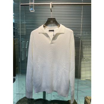 LV 자수V라펠 골지 스웨터