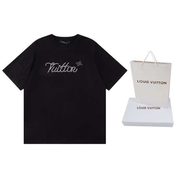 LV 진주 체크무늬 반팔티셔츠