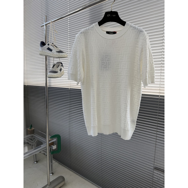 펜디 프린트 자카드 니트 반팔