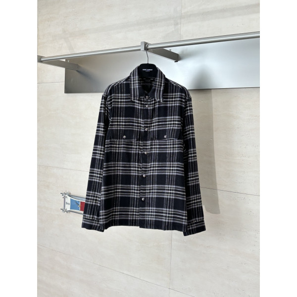 크롬하츠 플라넬 체크 라펠셔츠