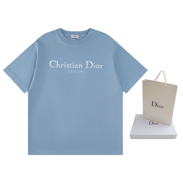 디올 그라데이션 레터 프린트 반팔 티셔츠