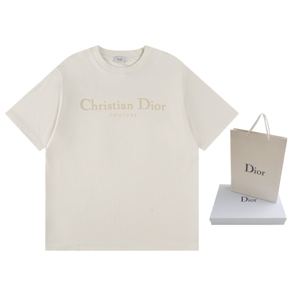 디올 그라데이션 레터 프린트 반팔 티셔츠