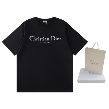 디올 그라데이션 레터 프린트 반팔 티셔츠