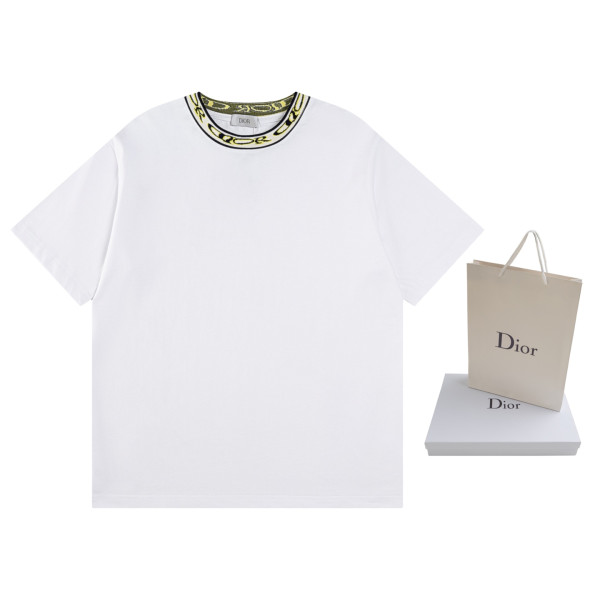 디올 자카드 아트 스레딩 반팔 티셔츠