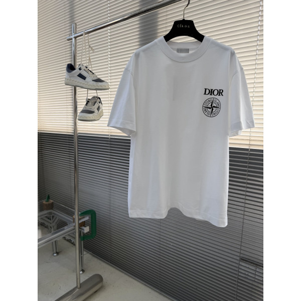 디올 커스텀 코튼 레터로고 디셔츠