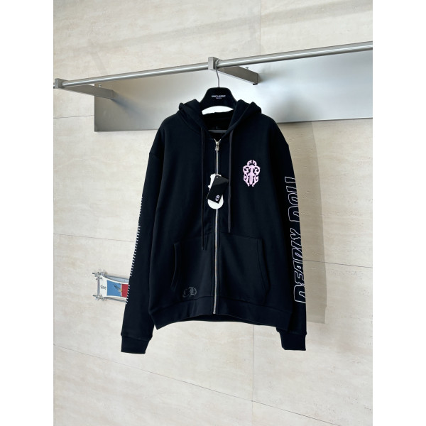 크롬하츠 산스크리트어 프린트 지퍼 재킷