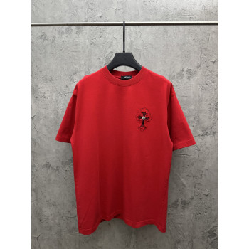 크롬하츠 플라워 패치 자수 반팔