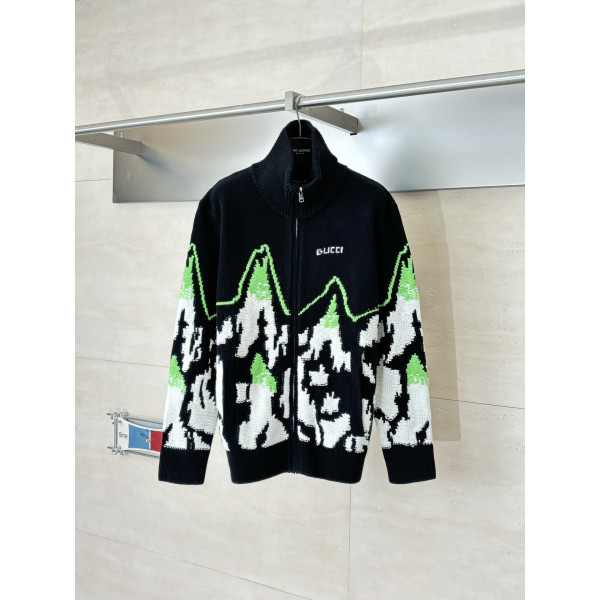 구찌 안타르시아 울니트 지퍼 재킷