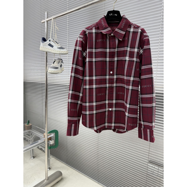 구찌 체크 자카드 셔츠