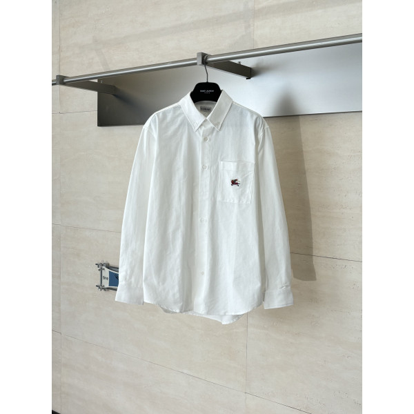 버버리 자수 코튼 옥스포드 셔츠