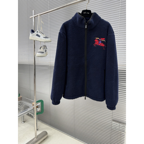 버버리 호스 자수 스웨이드 재킷