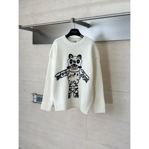 로에베 자수 울 스웨터