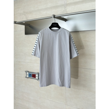 발렌시아가 자카드 스트링 라벨 티셔츠