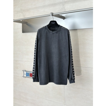 발렌시아가 자카드 스트링 라벨 티셔츠