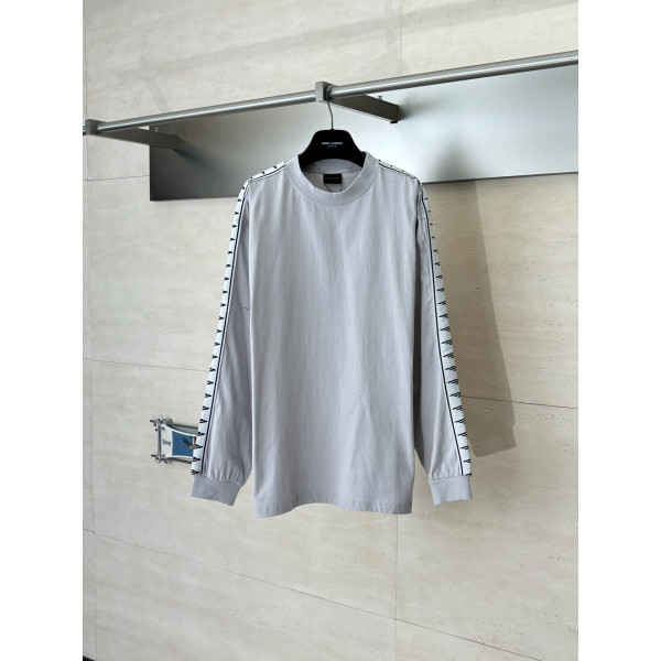 발렌시아가 자카드 스트링 라벨 티셔츠