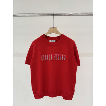 미우미우 라운드넥 로고믹스 니트