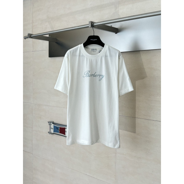 버버리 라운드넥 니트 코튼 티셔츠