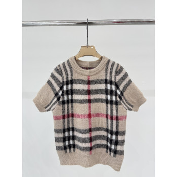 버버리 라운드넥 클래식 체크 티셔츠