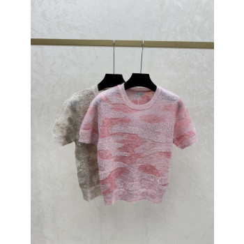 BC 라운드넥 무늬 니트반팔