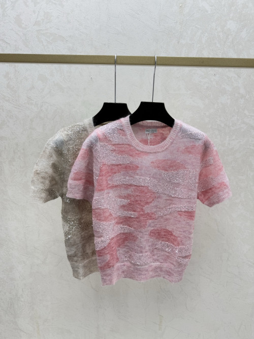 BC 라운드넥 무늬 니트반팔