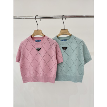 프라다 라운드넥 레터 로고 니트