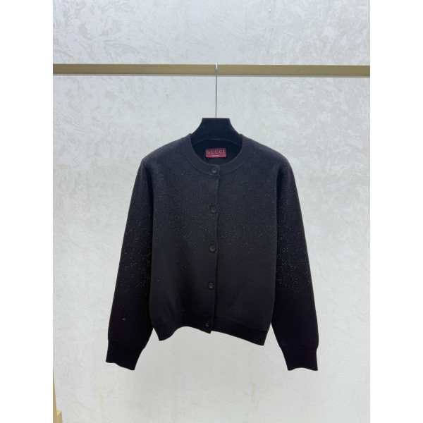 구찌 다이아몬드 라운드 넥 가디건