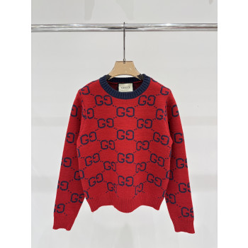 구찌 로고 라운드넥 니트