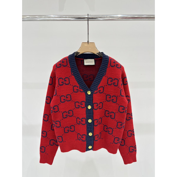 구찌 로고 플오버 가디건