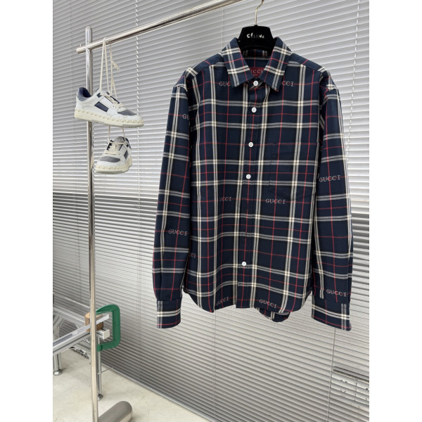 구찌 체크 자카드 셔츠