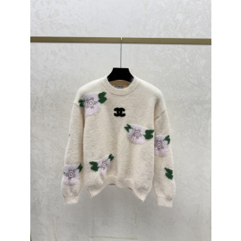 샤넬 라운드넥 자수니트