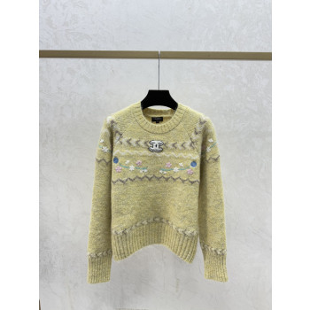 샤넬 라운드넥 자수니트