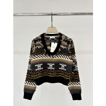 샤넬 세일링 롱 슬리브 브이넥 니트