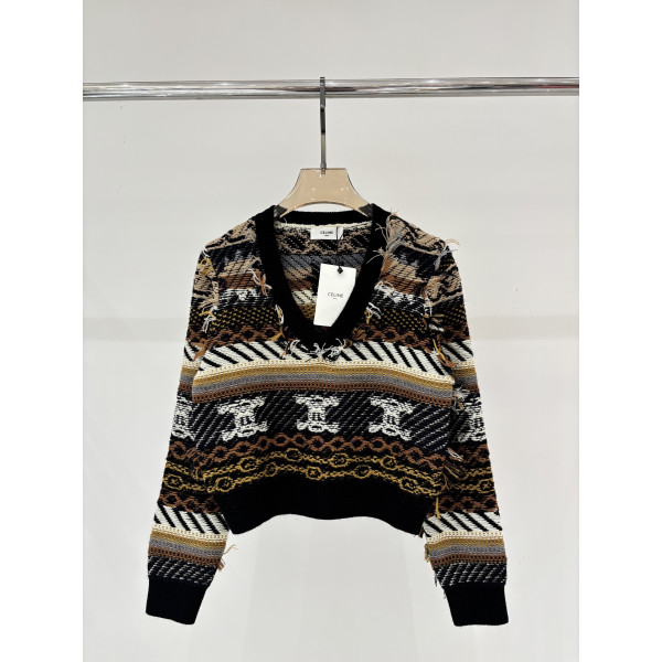 샤넬 세일링 롱 슬리브 브이넥 니트