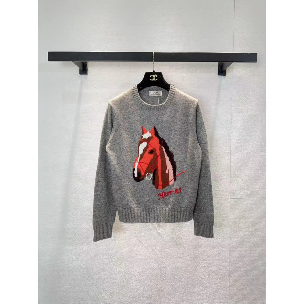에르메스 로고 긴팔니트
