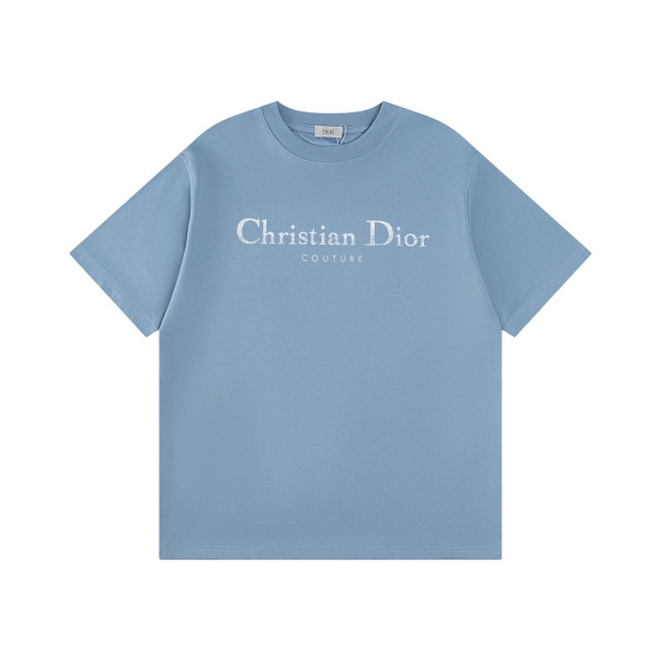 디올 그라데이션 레터 프린트 반팔 티셔츠