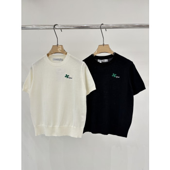 디올 라운드넥 레터로고 니트 반팔