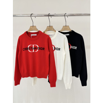 디올 라운드넥 로고 니트